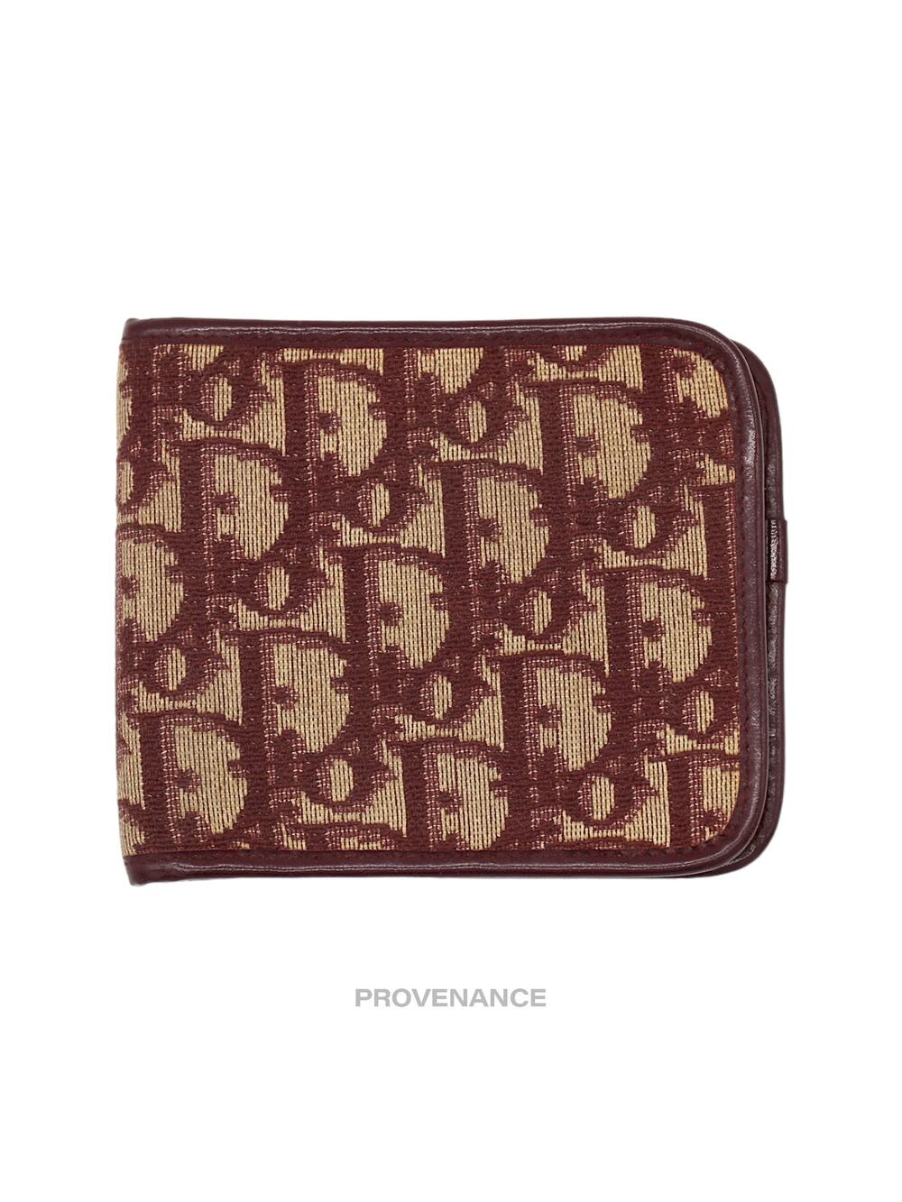 🔴 Dior Oblique Trotter Bifold Wallet - Red Jacquard